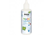Mucki 42801 Colle pour fenetre 80 ml, sans paraben, sans gluten, sans lactose, vegetalien, sans solvant, inodore, lavable, convi