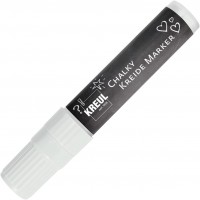 Chalky 22731 Marqueur craie liquide XXL Blanc neige avec pointe biseautee stable env. 15 mm