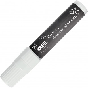 Chalky 22731 Marqueur craie liquide XXL Blanc neige avec pointe biseautee stable env. 15 mm
