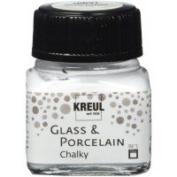 16631 - Glass & Porcelain Chalky White Cotton Verre 20 ml - Peinture douce - Peinture mate pour verre et porcelaine a