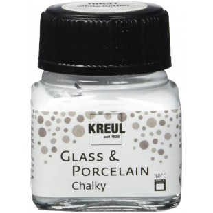 16631 - Glass & Porcelain Chalky White Cotton Verre 20 ml - Peinture douce - Peinture mate pour verre et porcelaine a