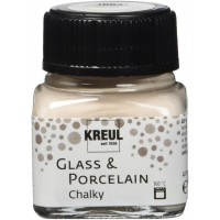 16641 - Glass & Porcelain Chalky Noble Nougat, verre de 20 ml, peinture douce et mate pour verre et porcelaine a  base d'eau, se