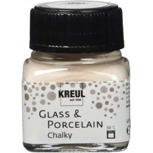 16641 - Glass & Porcelain Chalky Noble Nougat, verre de 20 ml, peinture douce et mate pour verre et porcelaine a  base d'eau, se