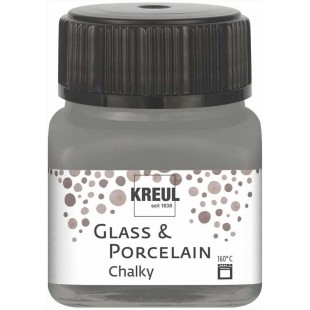 16643 - Glass & Porcelain Chalky Stone - Verre 20 ml - Peinture douce - Peinture mate pour verre et porcelaine a  base d'eau, se