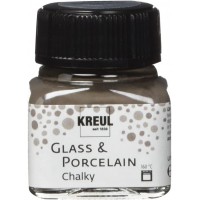 16644 - Glass & Porcelain Chalky Volcanic Gray, verre 20 ml, peinture douce et mate pour verre et porcelaine a  base d'eau, sech