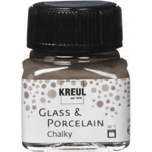 16644 - Glass & Porcelain Chalky Volcanic Gray, verre 20 ml, peinture douce et mate pour verre et porcelaine a  base d'eau, sech