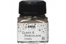 16644 - Glass & Porcelain Chalky Volcanic Gray, verre 20 ml, peinture douce et mate pour verre et porcelaine a  base d'eau, sech