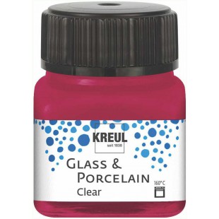 Peinture pour Verre et Porcelaine, Rouge Bordeaux, 20 ML