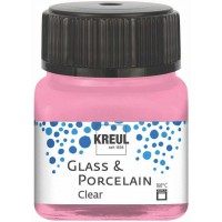 16294 - Glass & Porcelain Clear Rose, en verre de 20 ml, peinture transparente pour verre et porcelaine a  base d'eau, sechage r