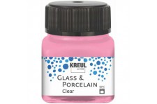 16294 - Glass & Porcelain Clear Rose, en verre de 20 ml, peinture transparente pour verre et porcelaine a  base d'eau, sechage r