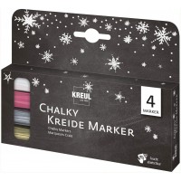 22708 Lot de 4 marqueurs a  craie liquide mat non permanent pour dessiner sur tableaux, tableaux memos ou surfaces en verre