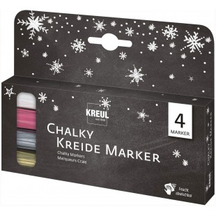 22708 Lot de 4 marqueurs a  craie liquide mat non permanent pour dessiner sur tableaux, tableaux memos ou surfaces en verre