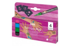 62171 stylos de tatouage et 3 pochoirs Encre cosmetique a  base d'eau Tenue jusqu'a  5 jours Teste dermatologiquement