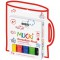 27157 MUCKI crayons en porcelaine pour oeuvres d'art personnalisees, 2-5 mm, 5 stylos en jaune, rouge, bleu, vert et noir - Vers