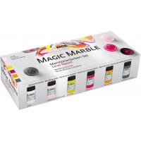 Magic Marble 73614 Lot de 6 pots de peinture pour marbrer bois, verre, plastique, papier et polystyrene 20 ml