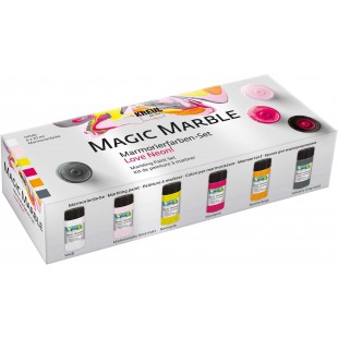 Magic Marble 73614 Lot de 6 pots de peinture pour marbrer bois, verre, plastique, papier et polystyrene 20 ml