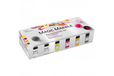 Magic Marble 73614 Lot de 6 pots de peinture pour marbrer bois, verre, plastique, papier et polystyrene 20 ml