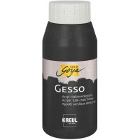 85282 SoLO GOYA Gesso Fond de teint etanche et bien couvrant les surfaces sombres a  base de craie acrylique Noir 750 ml