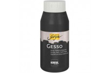 85282 SoLO GOYA Gesso Fond de teint etanche et bien couvrant les surfaces sombres a  base de craie acrylique Noir 750 ml