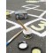 43100 Streety Kit de demarrage pour peinture sur route 4 couleurs 200 ml avec pinceau ou scooter, craie liquide vegetalienne tes
