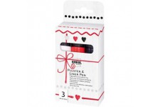 Pluster & Liner Pen Lot de 3 stylos de 29 ml en blanc, fraise et noir, pour decorer et decorer les decorations en 3D en le passa