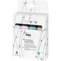 Pluster & Liner Pen Chalky Moments Lot de 4 flacons de 29 ml de peinture a  la craie pour decorer et decorer avec un fer a  repa