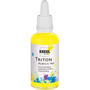 17426 - Triton Acrylic Ink, Citron, Verre 50 ml avec pipette pour doser et remuer, haute intensite de couleur, sechage satine, p