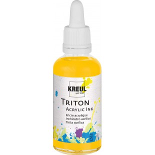 Triton 17409 - Encre acrylique jaune mais, 50 ml, verre avec pipette pour doser et remuer, haute intensite de couleur, sechage s