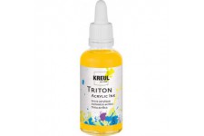 Triton 17409 - Encre acrylique jaune mais, 50 ml, verre avec pipette pour doser et remuer, haute intensite de couleur, sechage s