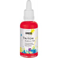 Triton 17427 - Encre acrylique rouge cerise 50 ml avec pipette pour dosage et remuage, haute intensite de couleur, sechage satin