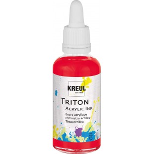 Triton 17427 - Encre acrylique rouge cerise 50 ml avec pipette pour dosage et remuage, haute intensite de couleur, sechage satin