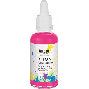 Triton 17442 - Encre acrylique Triton rouge violet 50 ml avec pipette pour doser et remuer, haute intensite de couleur, sechage 