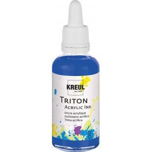 Triton 17419 - Encre acrylique bleu outremer 50 ml avec pipette pour doser et remuer, haute intensite, sechage satine, pour toil