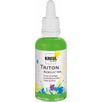Triton 17422 - Encre acrylique a  sechage satine pour toile et papier Jaune 50 ml