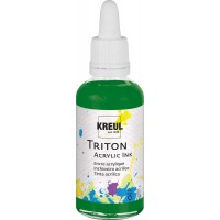 Triton 17414 - Encre acrylique vert feuillage 50 ml avec pipette pour doser et remuer, haute intensite de couleur, sechage satin