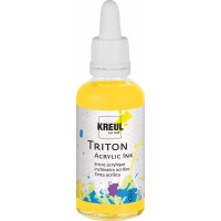 Triton 17470 - Encre acrylique Curcuma, 50 ml avec pipette pour dosage et remuage, haute intensite de couleur, sechage satine, p