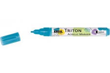 Marqueur acrylique Triton 17746 - Bleu turquoise - Pointe de 1 a 3 mm - Pour lignes et ecritures - Sechage satine - 