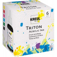 Triton 17500 flacons de 50 ml d'encre acrylique avec pipette pour doser et remuer, haute intensite de couleur, sechage