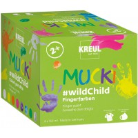 Mucki 2305 peintures a  base d'eau pour enfants a  partir de 2 ans 8 x 150 ml Couleur : blanc, jaune, orange, rose, vio