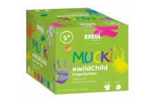 Mucki 2305 peintures a  base d'eau pour enfants a  partir de 2 ans 8 x 150 ml Couleur : blanc, jaune, orange, rose, vio