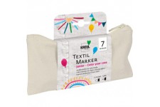 90722 90722 Set textile Junior Color Your Case, 6 moyens, 1 marqueur fins, 1 sac en coton, pour la creation de textiles clairs, 