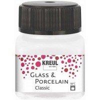 16238 - Glass & Porcelain Classic metallise blanc nacre, dans un verre de 20 ml, peinture brillante pour verre et porcelaine a  