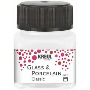 16238 - Glass & Porcelain Classic metallise blanc nacre, dans un verre de 20 ml, peinture brillante pour verre et porcelaine a  