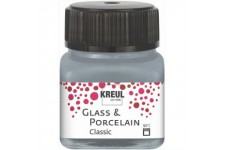 16246 - Glass & Porcelain Classic Argent metallise dans un verre de 20 ml, peinture brillante pour verre et porcelaine a  base d