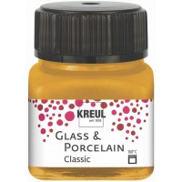 16247 - Glass & Porcelain Classic metallise dore, en verre de 20 ml, peinture brillante pour verre et porcelaine a  base d'eau, 