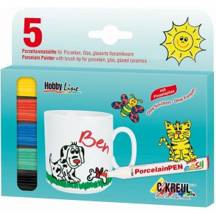 Crayons a  porcelaine a  pointe fine (Pack B) - Lot de 5