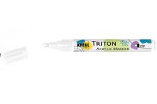 Solo Goya Triton 17817 Marqueur acrylique Blanc Pointe biseautee indeformable env. 1-4 mm Stylo d'artiste avec peinture acryliqu