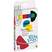 Solo Goya Triton 17890 Lot de 6 marqueurs a  peinture acrylique avec pointe biseautee stable d'env. 1 a  4 mm en jaune, rouge, b