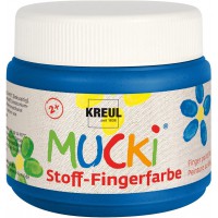 28104 - Mucki Peinture, 150 ML, Bleu, a  Base d'eau, sans paraben, sans Gluten, sans Lactose et vegetalien, ideal pour Une Utili