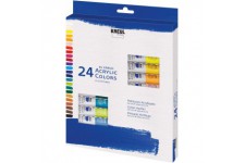 El Greco 28253 Lot de 24 pots de peinture acrylique brillante et hautement pigmentee de qualite etude, utilisable au 